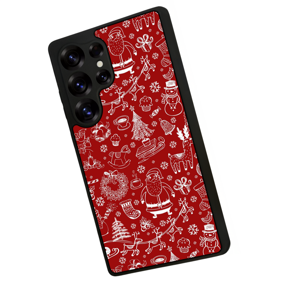 Samsung Galaxy S25 Ultra Uyumlu Yilbasi Christmas Tasarımlı Glossy Premium Kılıf