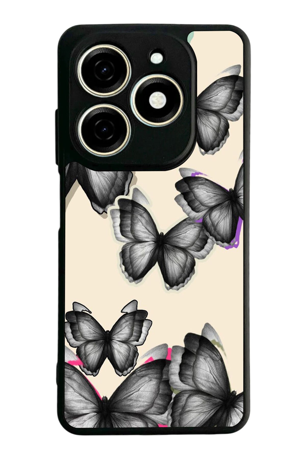Infınıx Smart 8 Pro Uyumlu Kelebek Tasarımlı Glossy Premium Kılıf