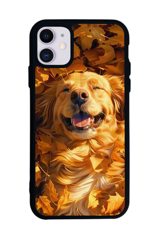 iPhone 11 Uyumlu Golden Kopek Tasarımlı Glossy Premium Kılıf