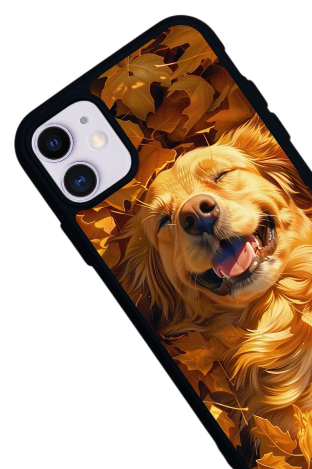 iPhone 11 Uyumlu Golden Kopek Tasarımlı Glossy Premium Kılıf