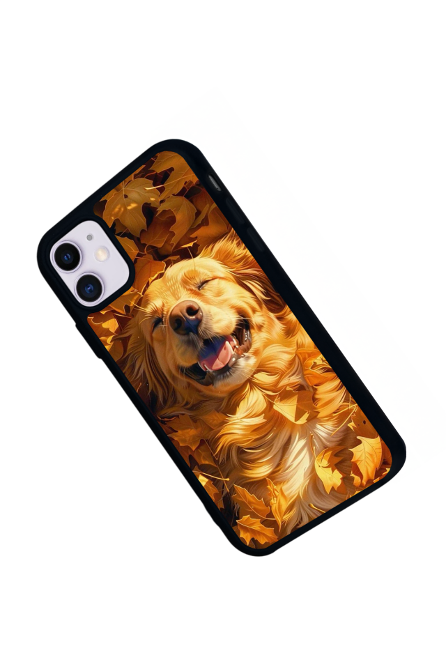 iPhone 11 Uyumlu Golden Kopek Tasarımlı Glossy Premium Kılıf
