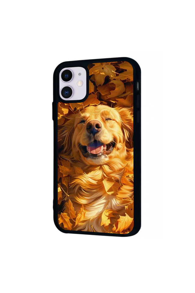 iPhone 11 Uyumlu Golden Kopek Tasarımlı Glossy Premium Kılıf