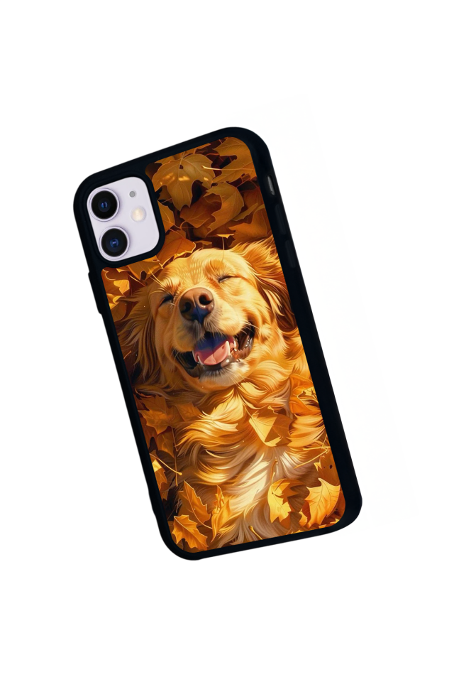 iPhone 11 Uyumlu Golden Kopek Tasarımlı Glossy Premium Kılıf