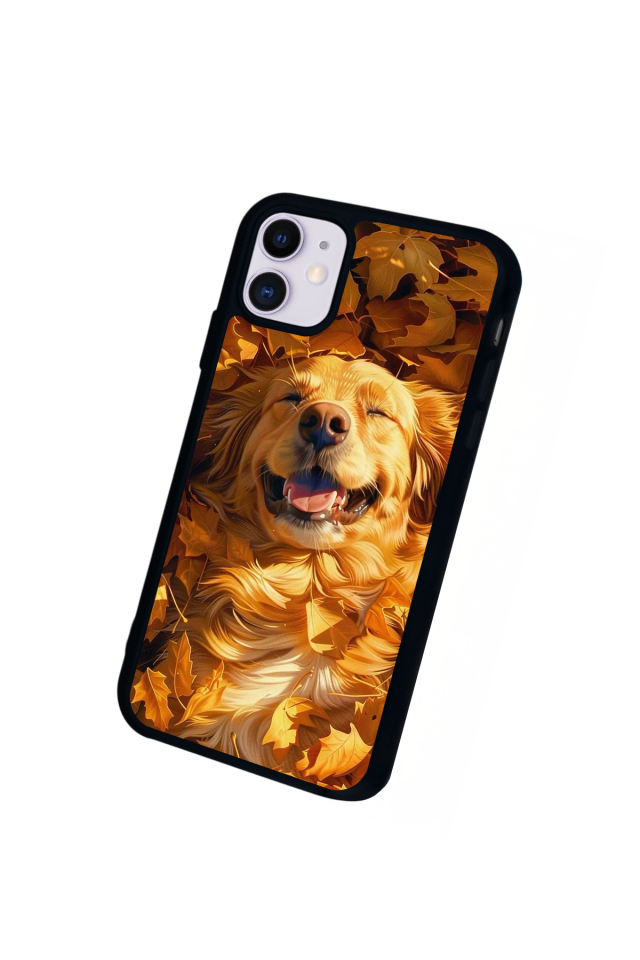 iPhone 11 Uyumlu Golden Kopek Tasarımlı Glossy Premium Kılıf