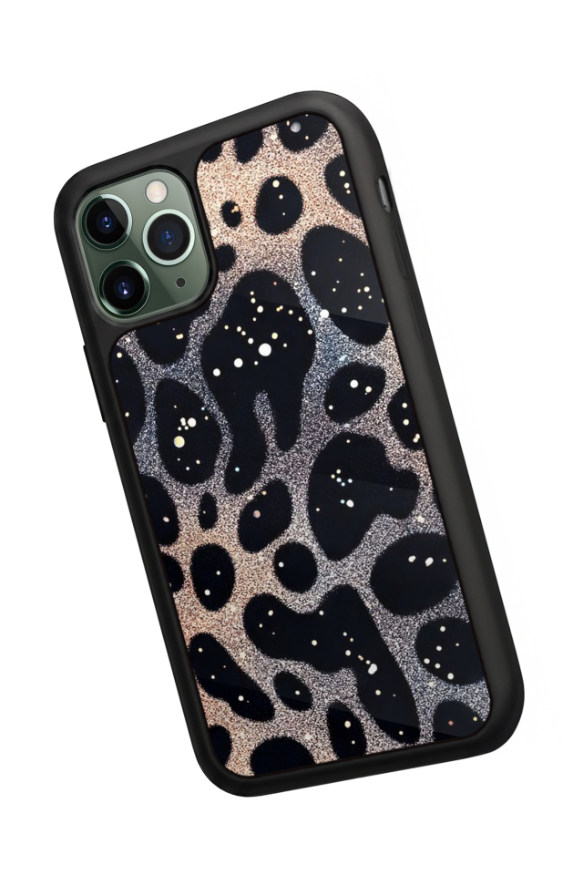 iPhone 11 Pro Uyumlu Hologram Leopar Tasarımlı Glossy Premium Kılıf