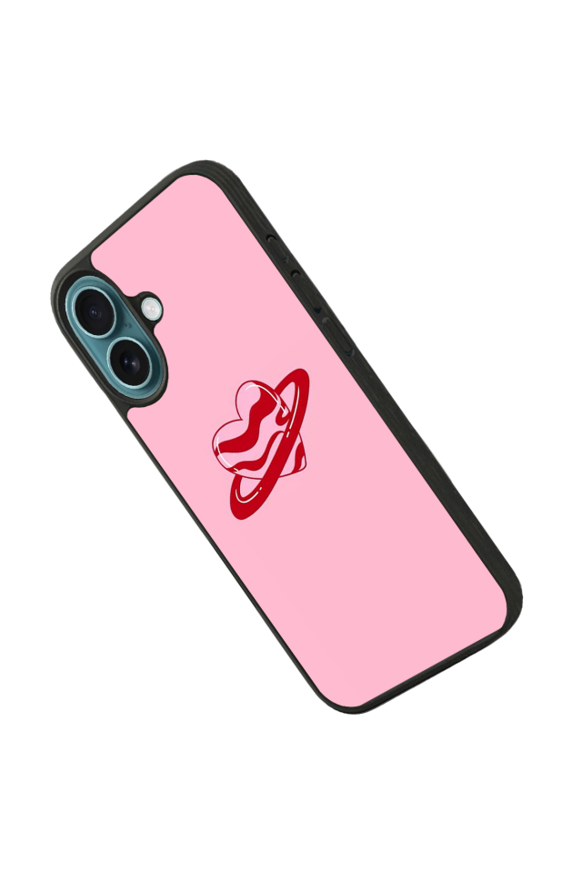 iPhone 16 Plus Uyumlu Kalp Love Tasarımlı Glossy Premium Kılıf
