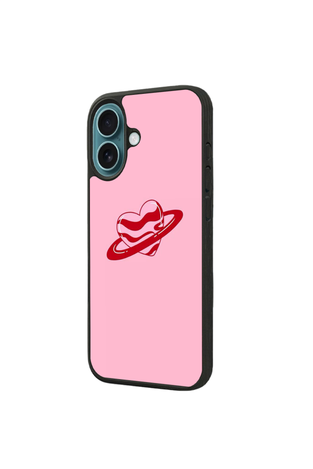 iPhone 16 Plus Uyumlu Kalp Love Tasarımlı Glossy Premium Kılıf