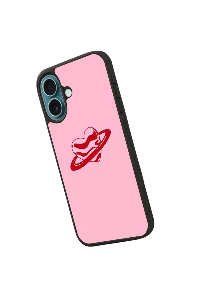 iPhone 16 Plus Uyumlu Kalp Love Tasarımlı Glossy Premium Kılıf