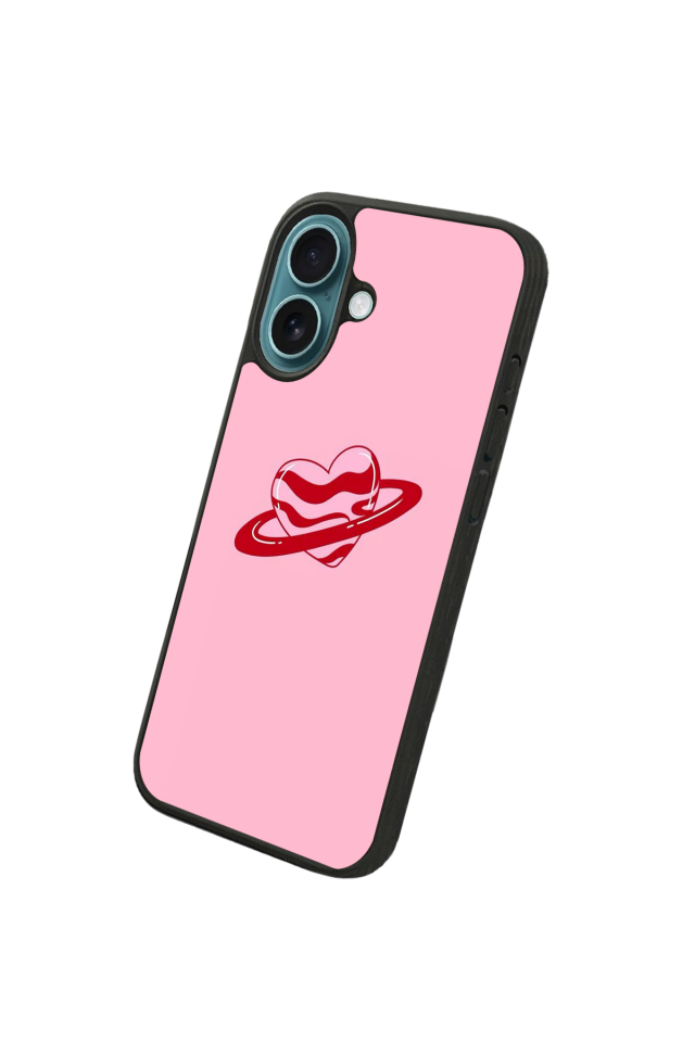 iPhone 16 Plus Uyumlu Kalp Love Tasarımlı Glossy Premium Kılıf