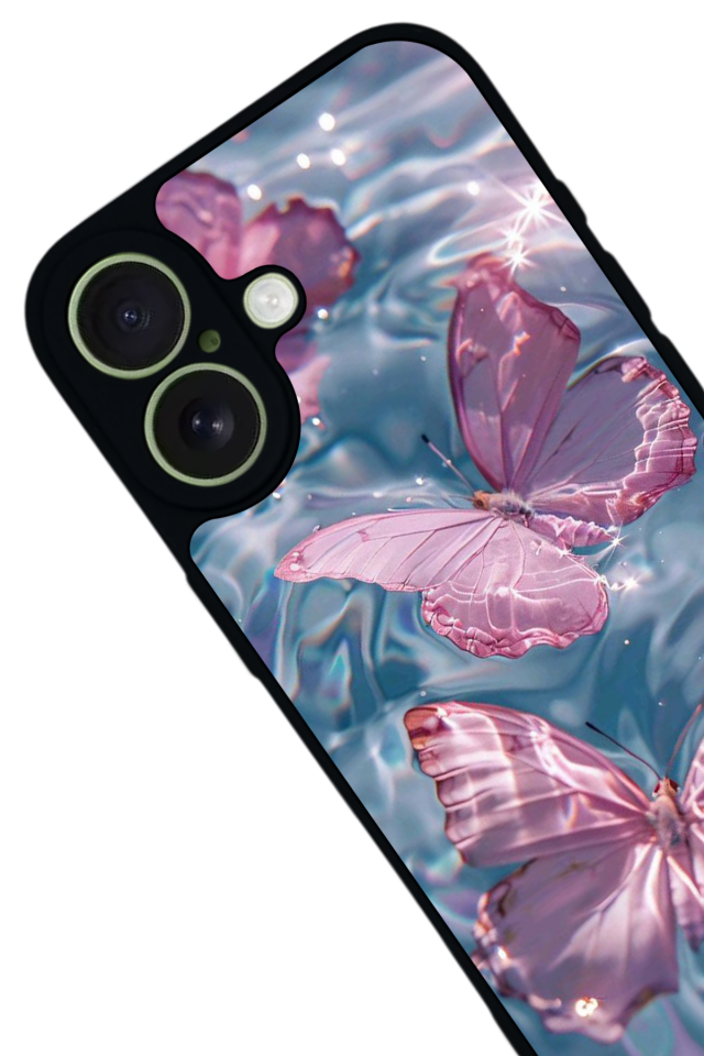 iPhone 17 Uyumlu Kelebek Tasarımlı Glossy Premium Kılıf