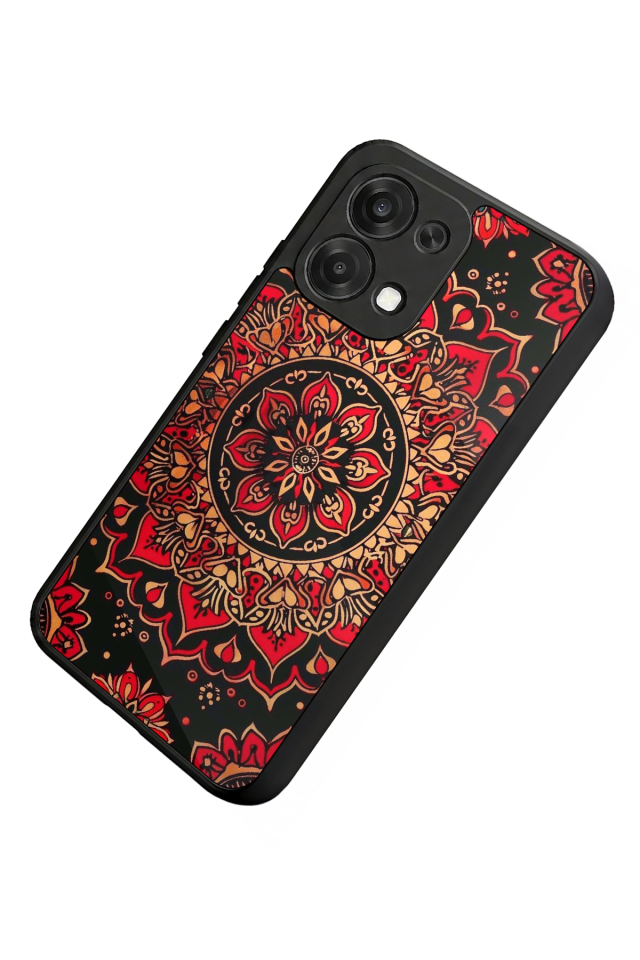 Oppo A6 Pro Uyumlu Mandala Tasarımlı Glossy Premium Kılıf