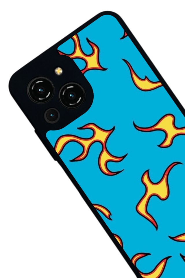 Reeder S23 Pro Max Uyumlu Retro Flame Patterns Tasarımlı Glossy Premium Kılıf