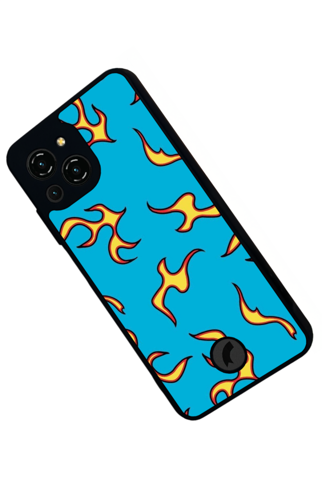 Reeder S23 Pro Max Uyumlu Retro Flame Patterns Tasarımlı Glossy Premium Kılıf