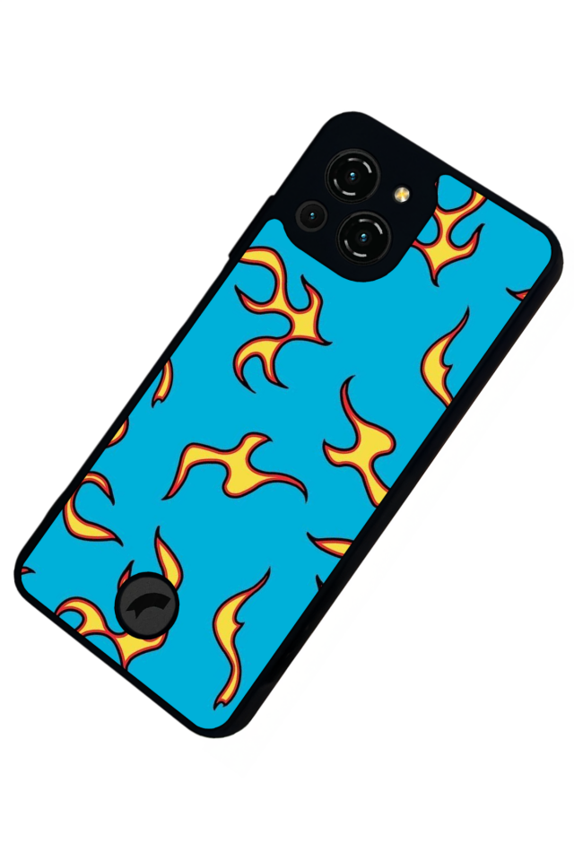 Reeder S23 Pro Max Uyumlu Retro Flame Patterns Tasarımlı Glossy Premium Kılıf