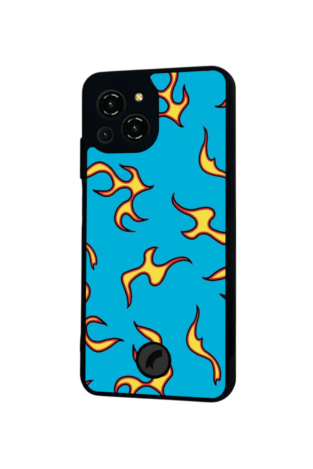 Reeder S23 Pro Max Uyumlu Retro Flame Patterns Tasarımlı Glossy Premium Kılıf