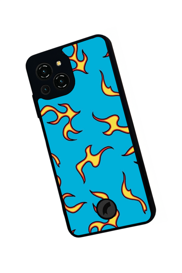 Reeder S23 Pro Max Uyumlu Retro Flame Patterns Tasarımlı Glossy Premium Kılıf