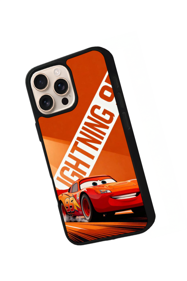 iPhone 14 Pro Uyumlu Simsek McQueen Tasarımlı Glossy Premium Kılıf