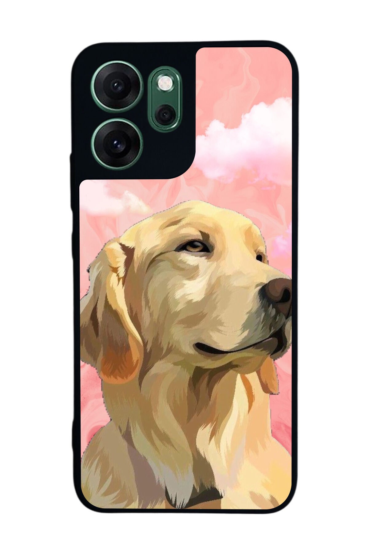 Oppo Reno 14F Uyumlu Golden Kopek Tasarımlı Glossy Premium Kılıf