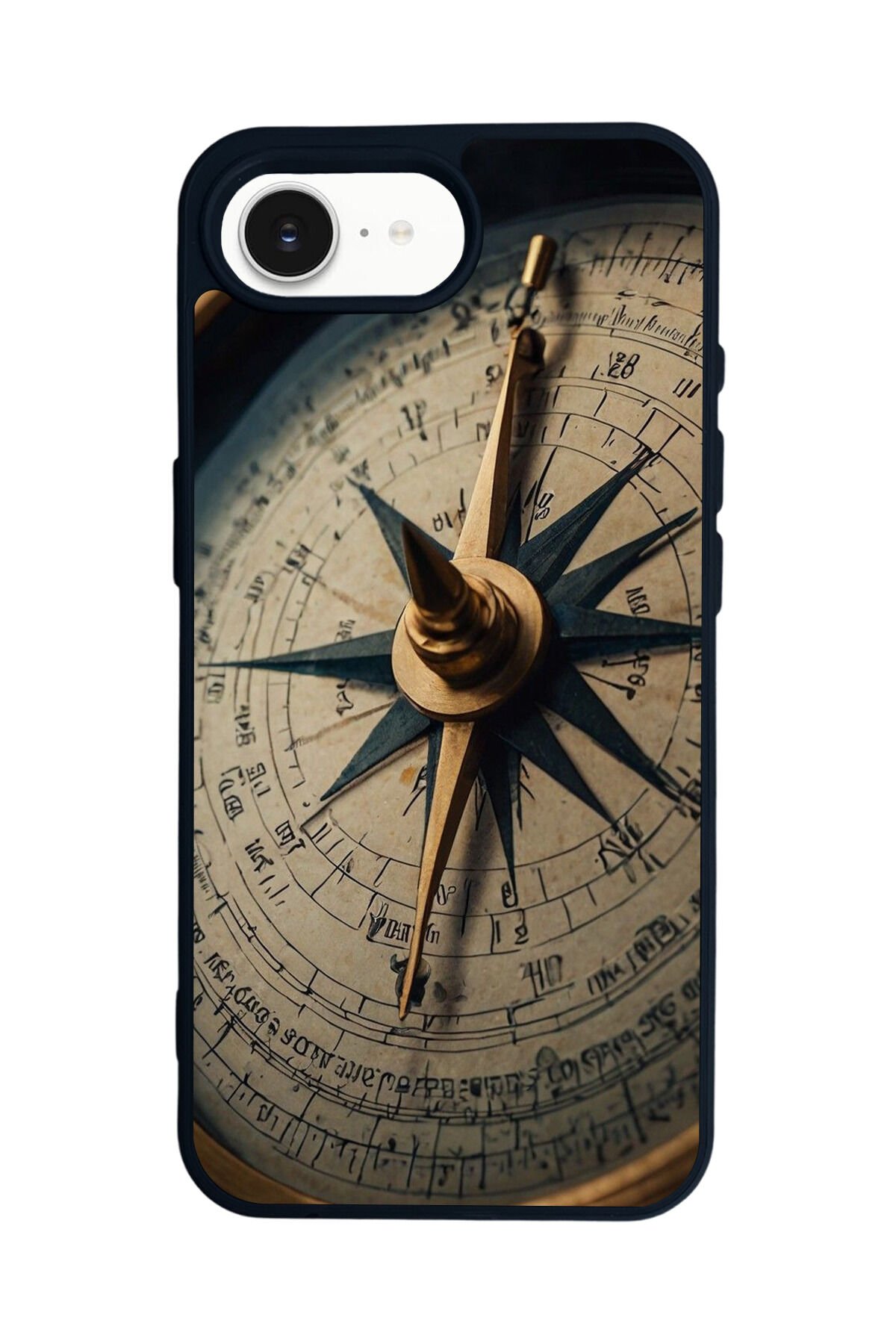 iPhone 16E Uyumlu Pusula Tasarımlı Glossy Premium Kılıf