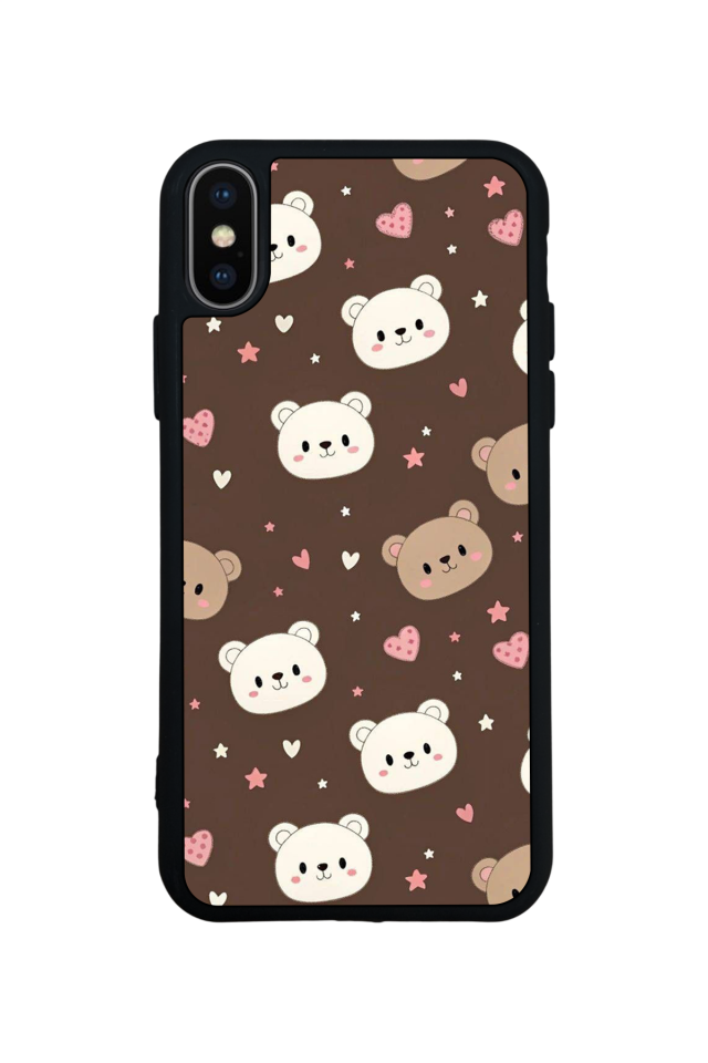 iPhone X/ XS Uyumlu Ayı Tasarımlı Glossy Premium Kılıf