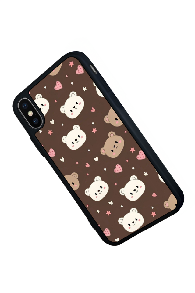 iPhone X/ XS Uyumlu Ayı Tasarımlı Glossy Premium Kılıf