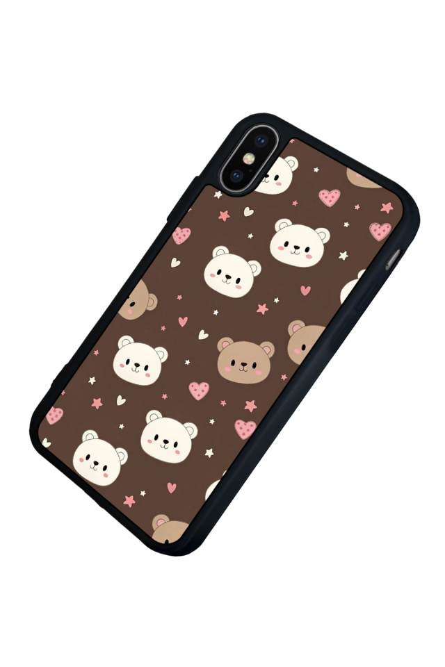 iPhone X/ XS Uyumlu Ayı Tasarımlı Glossy Premium Kılıf