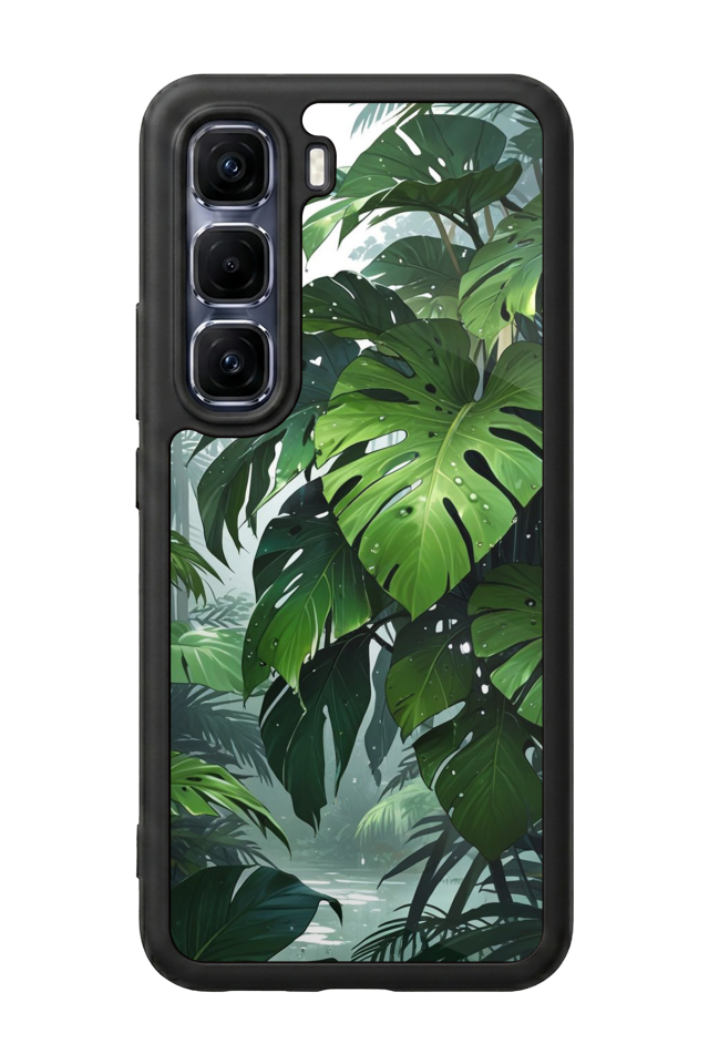 Infinix Hot 60 Pro Plus Uyumlu Botanik Tasarımlı Glossy Premium Kılıf