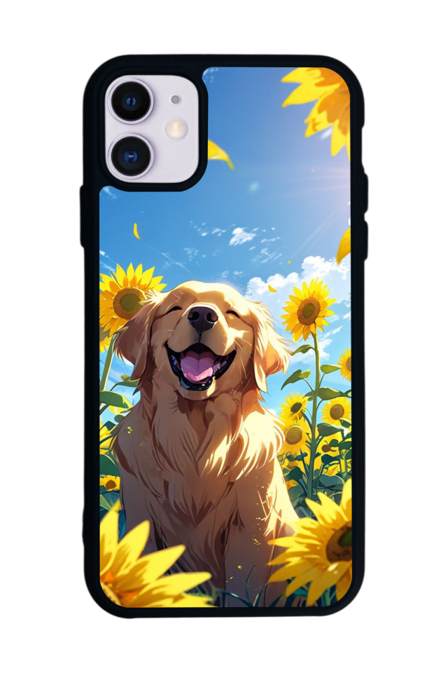 iPhone 11 Uyumlu Golden Kopek Tasarımlı Glossy Premium Kılıf