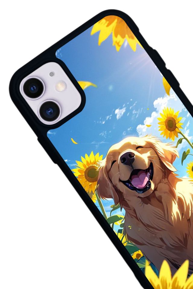 iPhone 11 Uyumlu Golden Kopek Tasarımlı Glossy Premium Kılıf