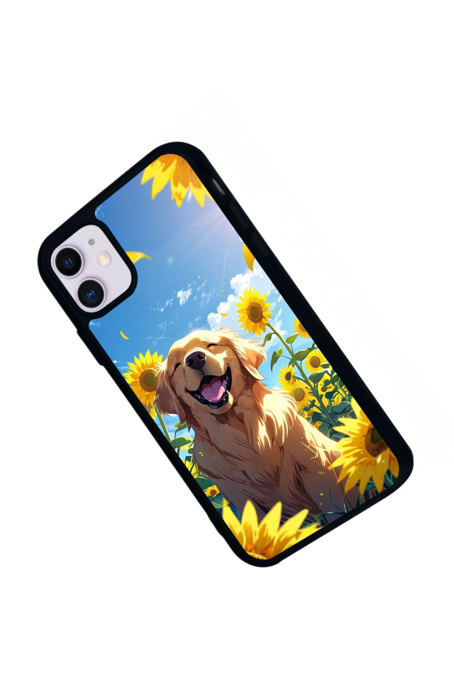 iPhone 11 Uyumlu Golden Kopek Tasarımlı Glossy Premium Kılıf