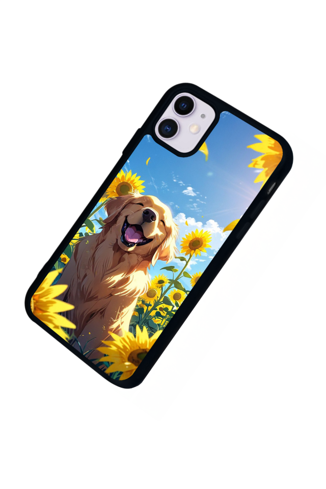 iPhone 11 Uyumlu Golden Kopek Tasarımlı Glossy Premium Kılıf