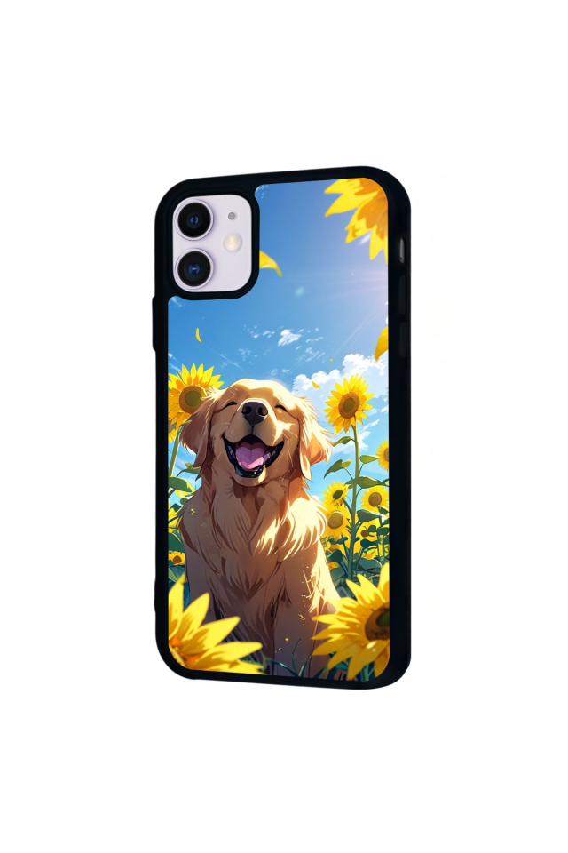 iPhone 11 Uyumlu Golden Kopek Tasarımlı Glossy Premium Kılıf