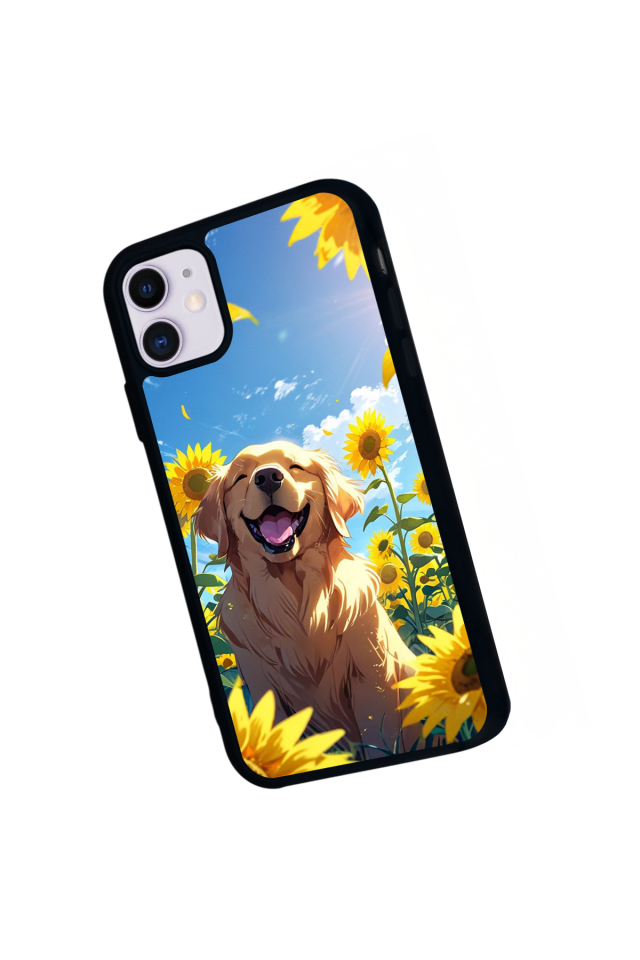 iPhone 11 Uyumlu Golden Kopek Tasarımlı Glossy Premium Kılıf