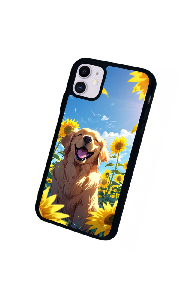 iPhone 11 Uyumlu Golden Kopek Tasarımlı Glossy Premium Kılıf