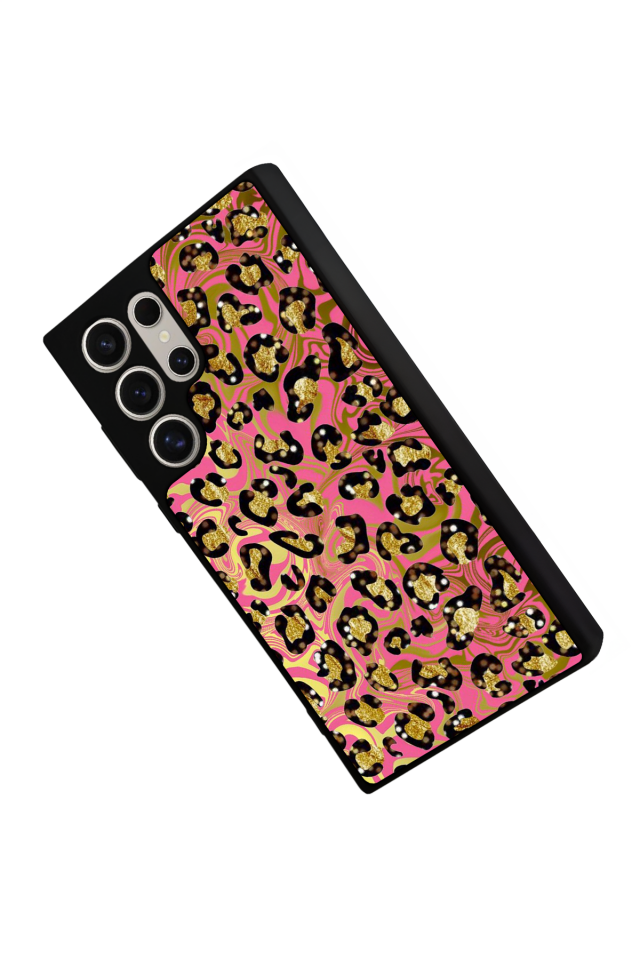 Samsung Galaxy S23 Ultra Uyumlu Hologram Leopar Tasarımlı Glossy Premium Kılıf