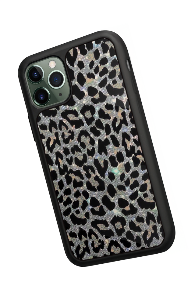 iPhone 11 Pro Uyumlu Hologram Leopar Tasarımlı Glossy Premium Kılıf