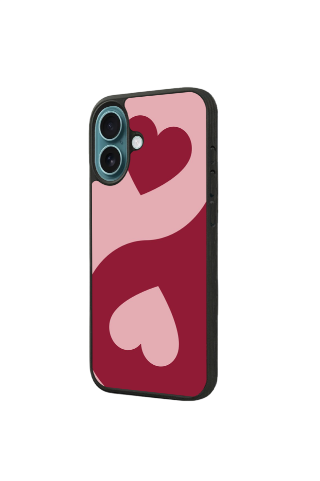 iPhone 16 Plus Uyumlu Kalp Love Tasarımlı Glossy Premium Kılıf