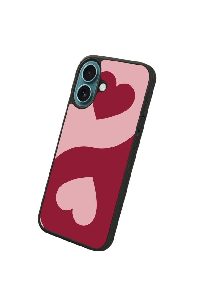 iPhone 16 Plus Uyumlu Kalp Love Tasarımlı Glossy Premium Kılıf