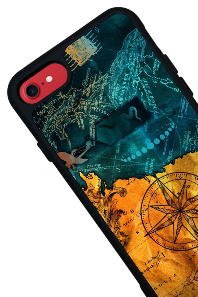 iPhone 8 Uyumlu Pusula Tasarımlı Glossy Premium Kılıf