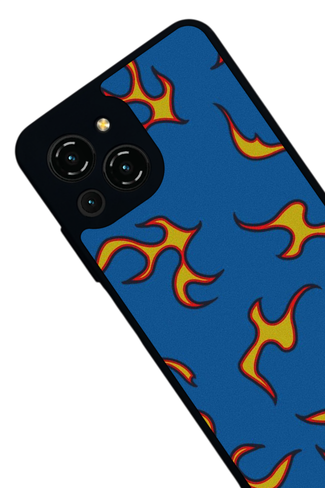 Reeder S23 Pro Max Uyumlu Retro Flame Patterns Tasarımlı Glossy Premium Kılıf