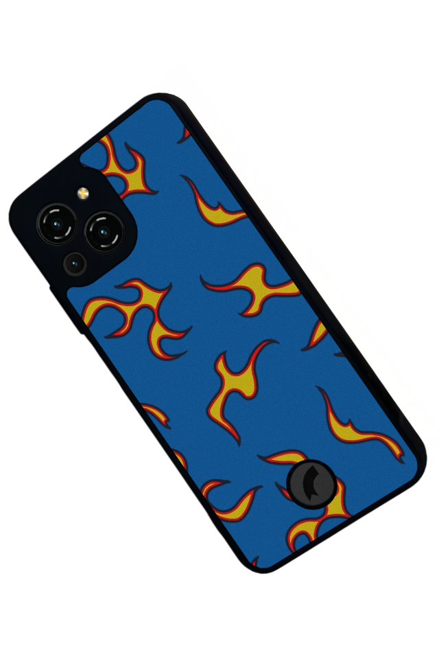 Reeder S23 Pro Max Uyumlu Retro Flame Patterns Tasarımlı Glossy Premium Kılıf