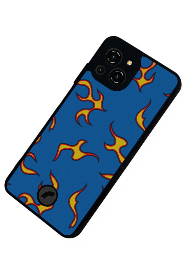 Reeder S23 Pro Max Uyumlu Retro Flame Patterns Tasarımlı Glossy Premium Kılıf