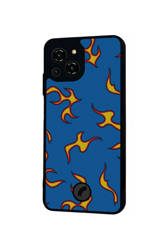 Reeder S23 Pro Max Uyumlu Retro Flame Patterns Tasarımlı Glossy Premium Kılıf