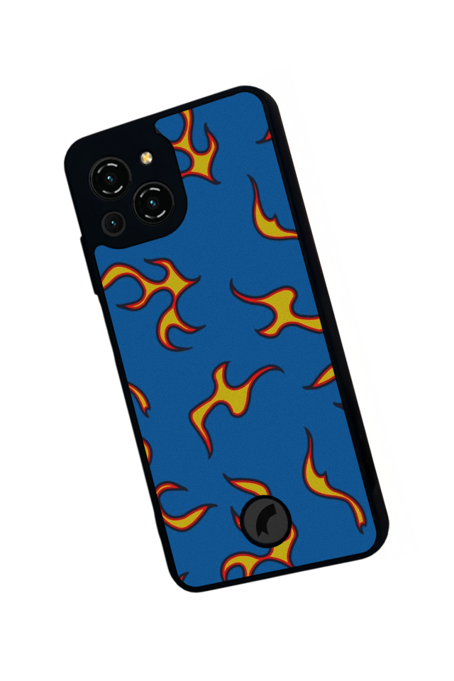 Reeder S23 Pro Max Uyumlu Retro Flame Patterns Tasarımlı Glossy Premium Kılıf