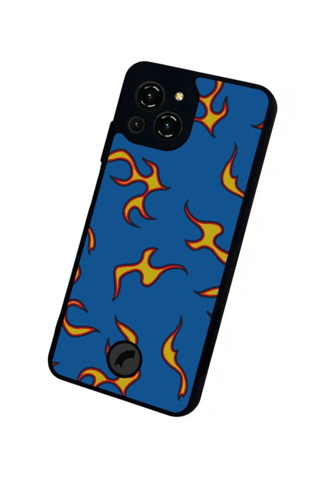 Reeder S23 Pro Max Uyumlu Retro Flame Patterns Tasarımlı Glossy Premium Kılıf