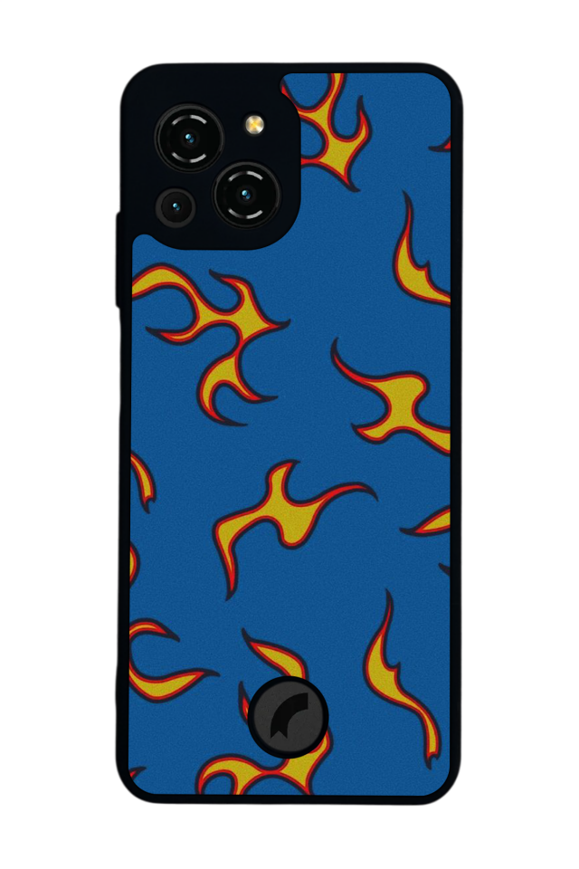 Reeder S23 Pro Max Uyumlu Retro Flame Patterns Tasarımlı Glossy Premium Kılıf