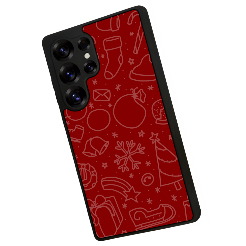 Samsung Galaxy S25 Ultra Uyumlu Yilbasi Christmas Tasarımlı Glossy Premium Kılıf