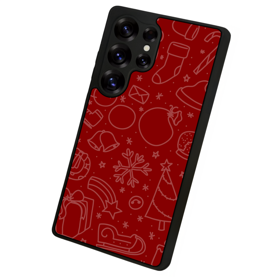 Samsung Galaxy S25 Ultra Uyumlu Yilbasi Christmas Tasarımlı Glossy Premium Kılıf