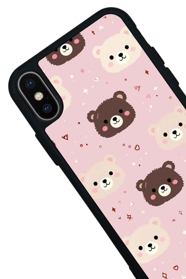 iPhone X/ XS Uyumlu Ayı Tasarımlı Glossy Premium Kılıf