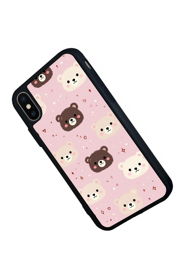 iPhone X/ XS Uyumlu Ayı Tasarımlı Glossy Premium Kılıf